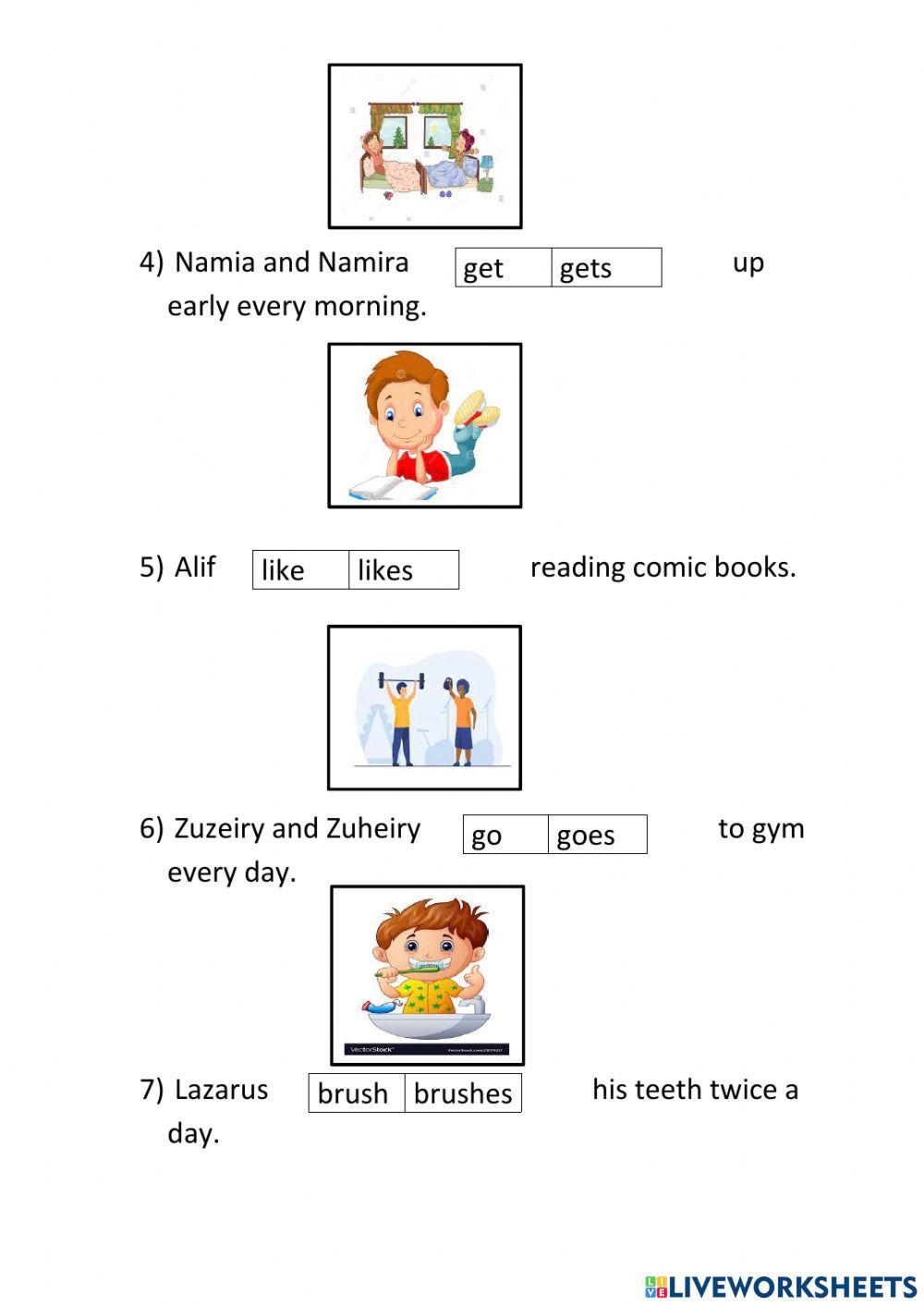 English Year 6 (Simple Present Tense)