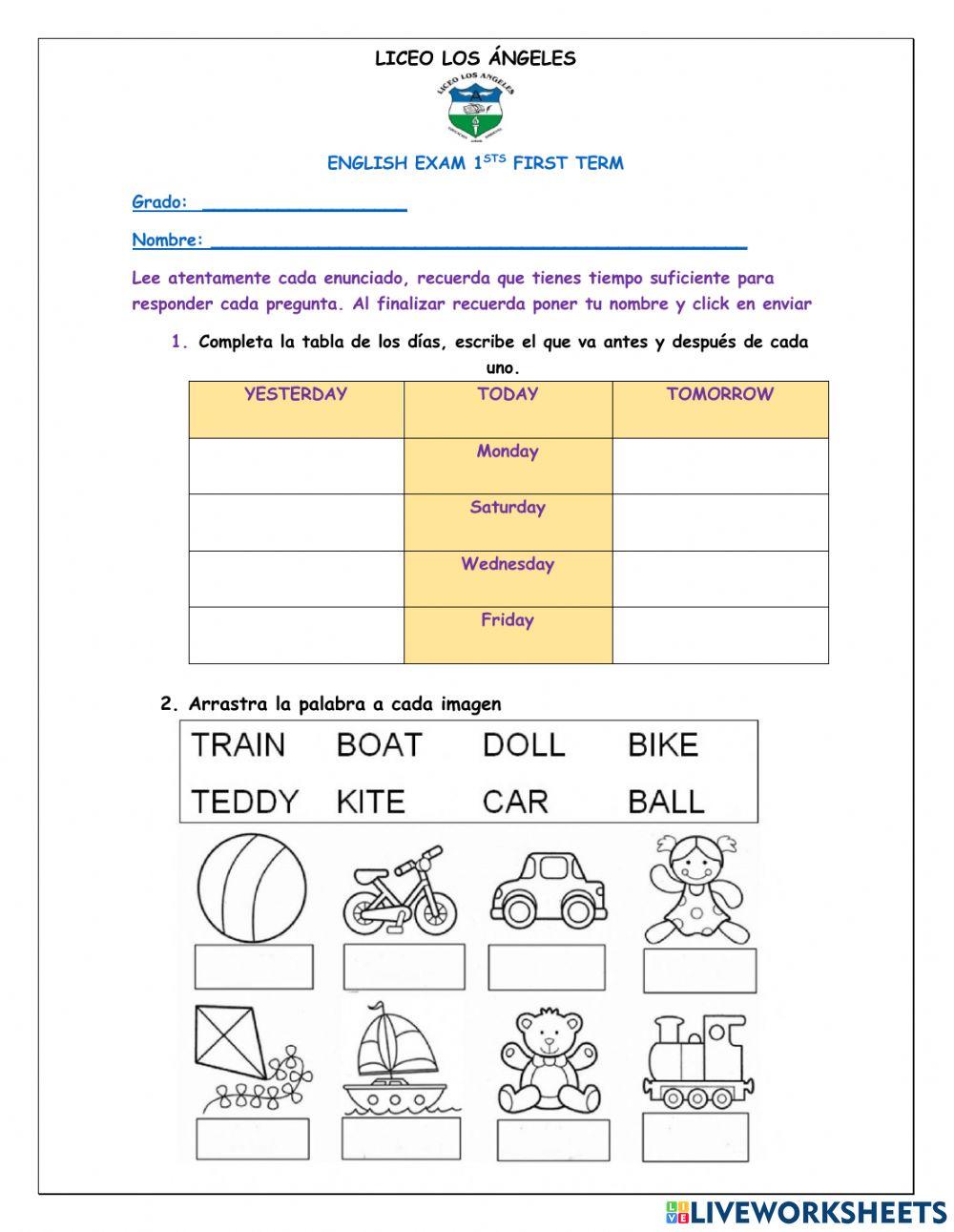 English exam first term