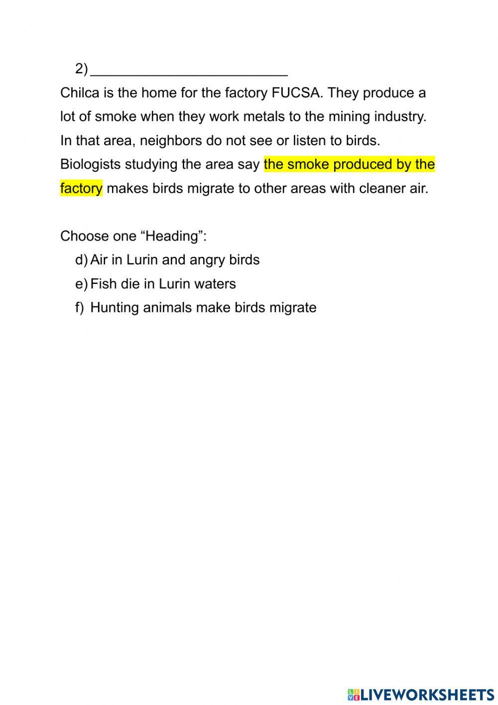 Human impact- news heading