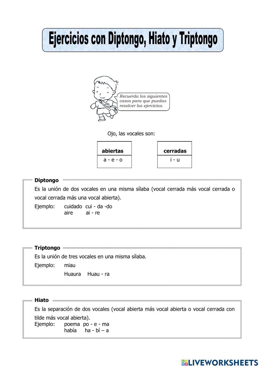 Hiato,diptongo y triptongo