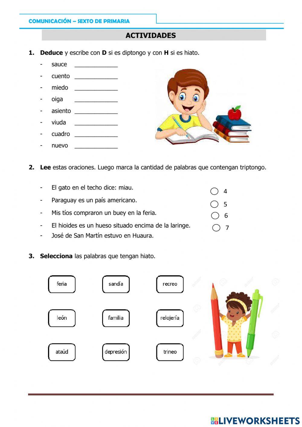 Hiato,diptongo y triptongo