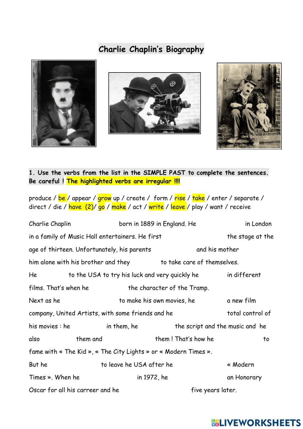Chaplin's biography