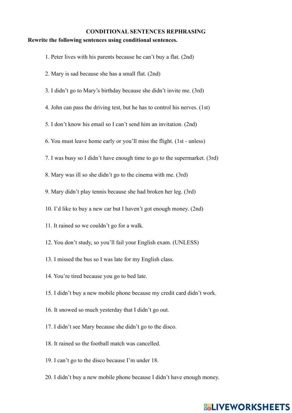 Rephrasing conditionals