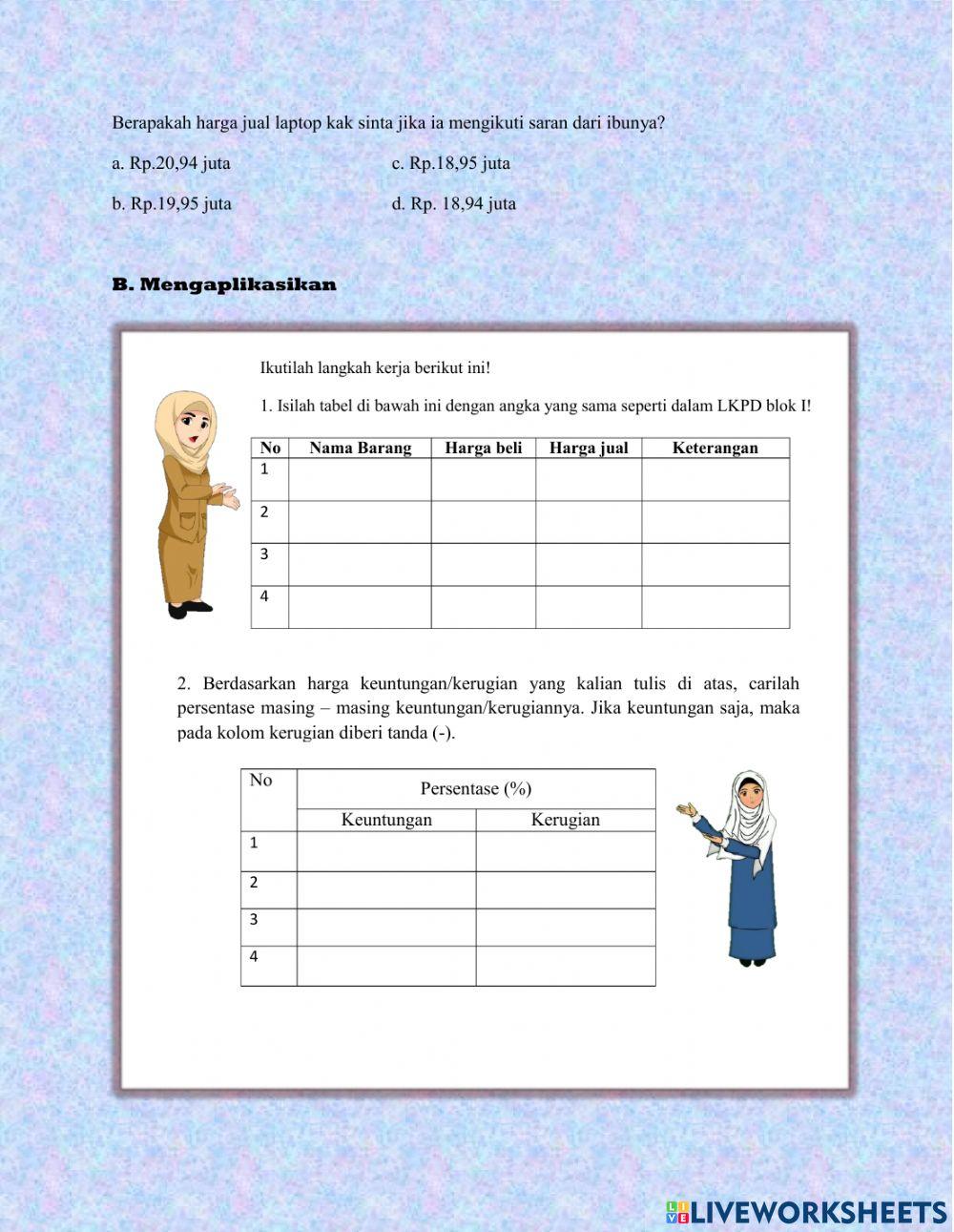 Aritmetika Sosial (Persentase keuntungan dan Kerugian)