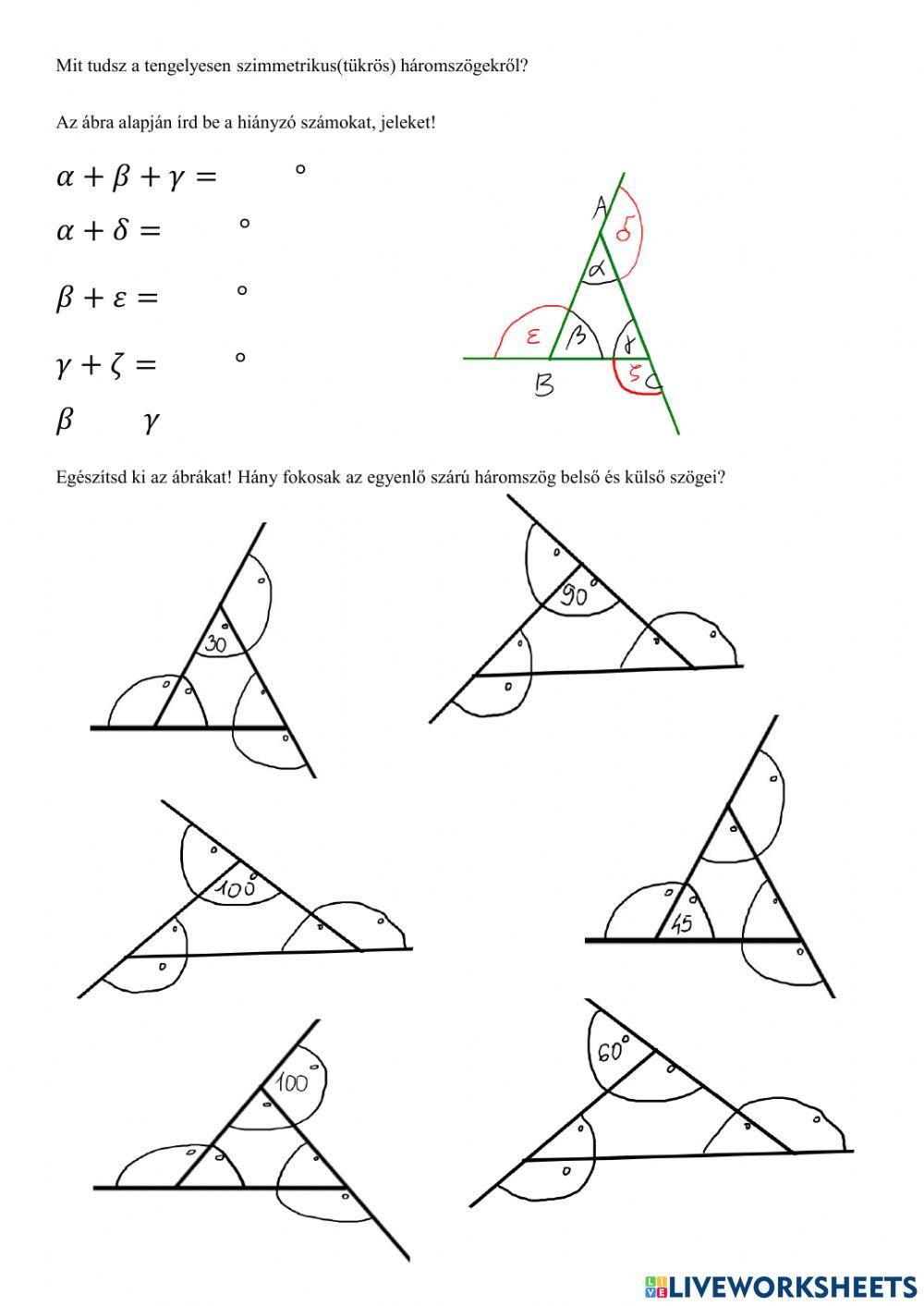 Tengelyesen szimmetrikus háromszögek