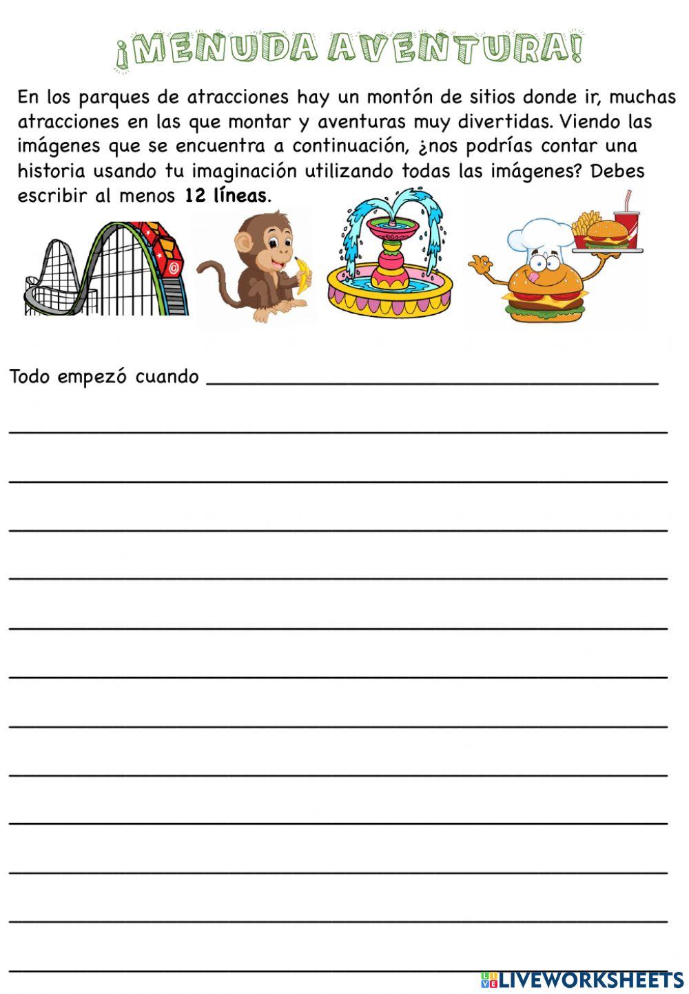 ¡menuda aventura worksheet Live Worksheets