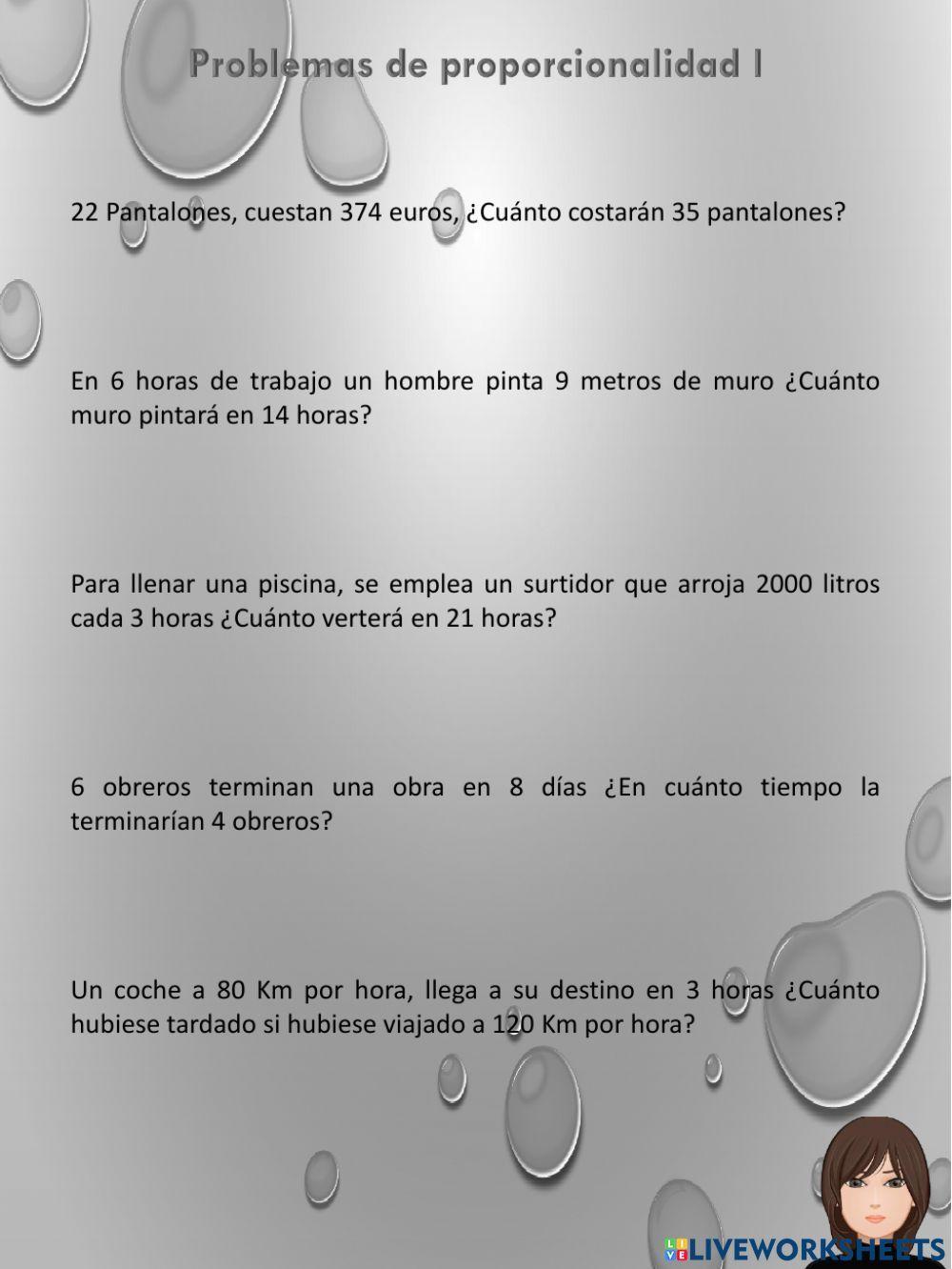 Problemas de proporcionalidad