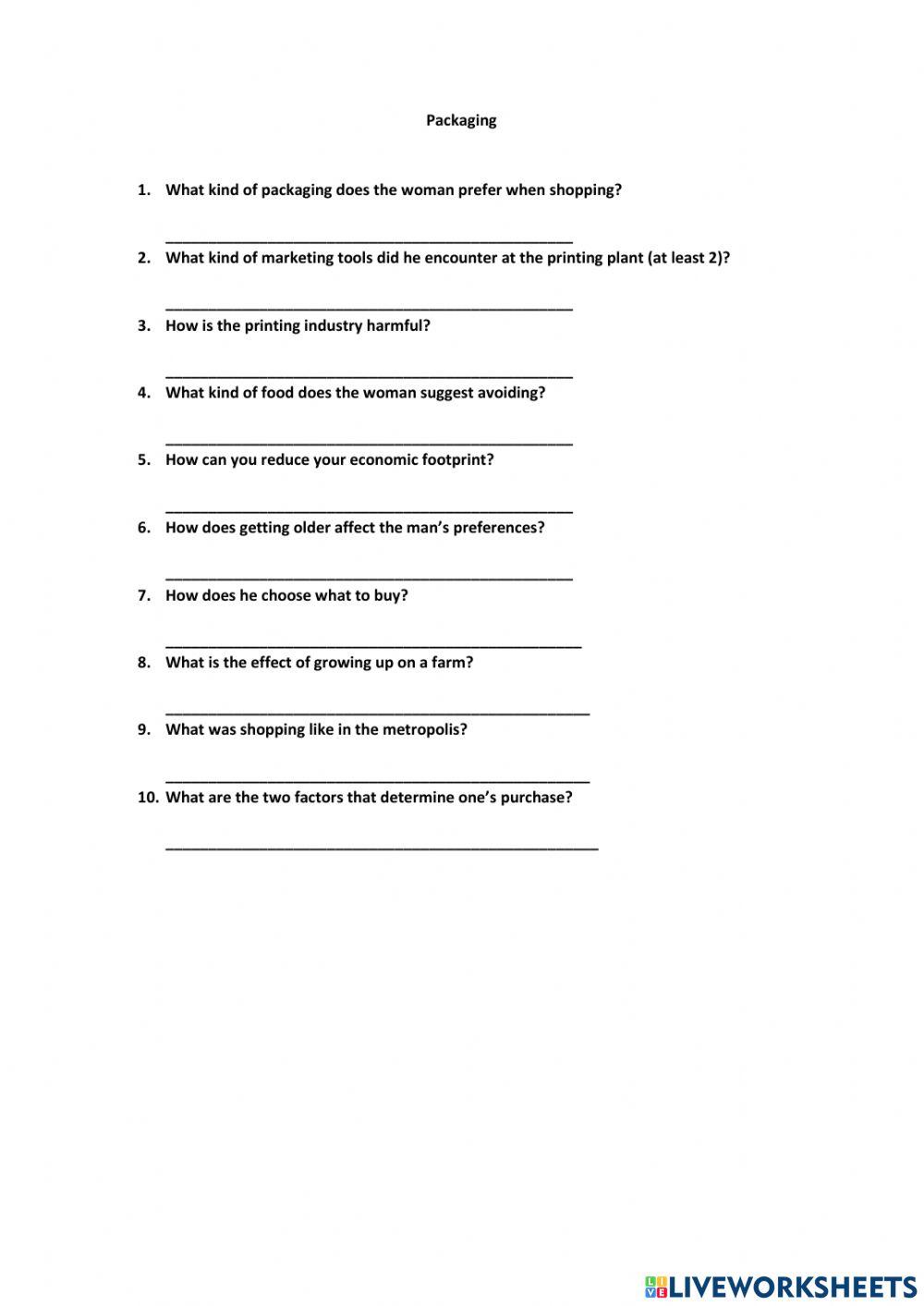 Packaging C1 listening part 2 topic 4