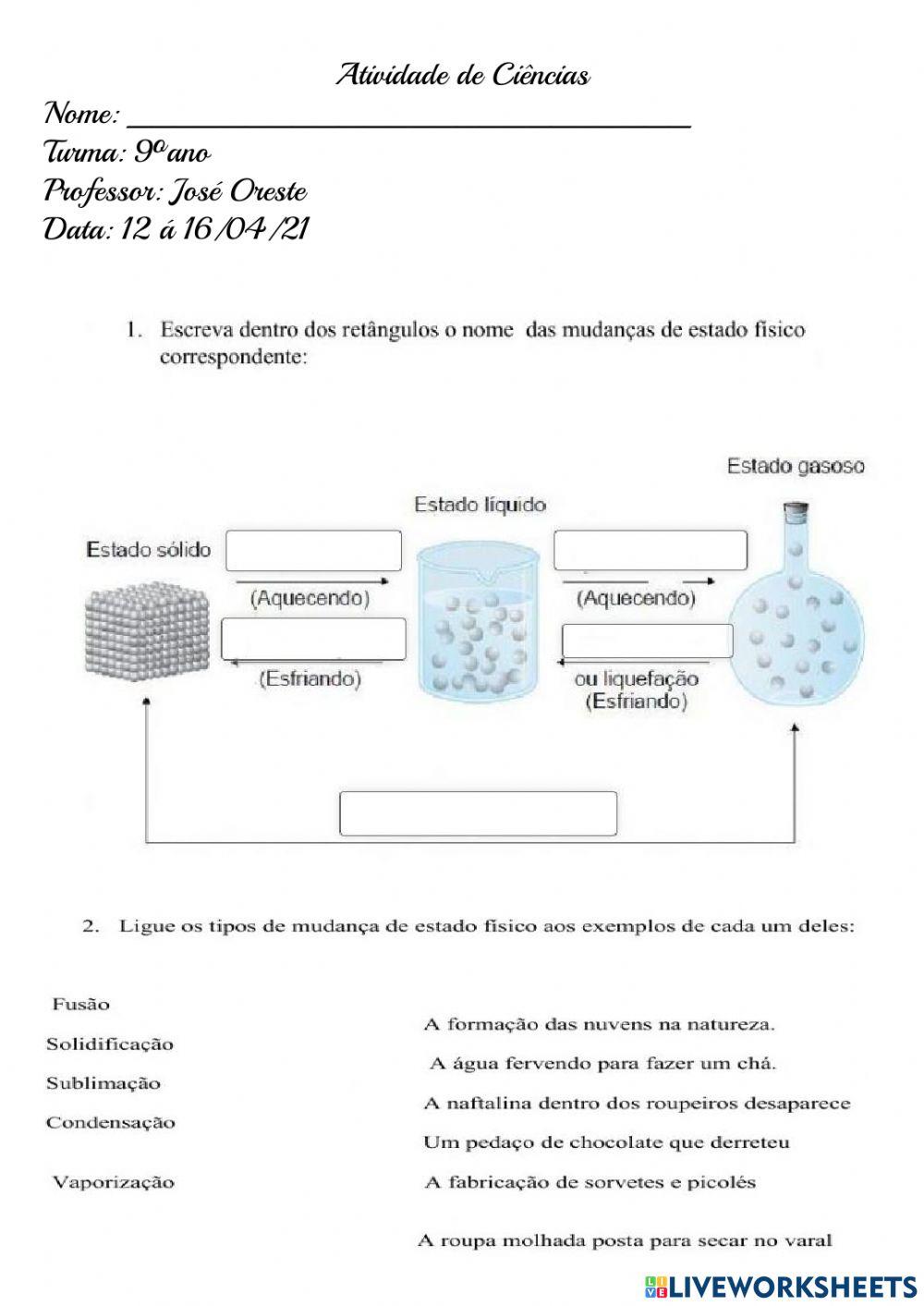 Revisão  de ciências 9 ºano