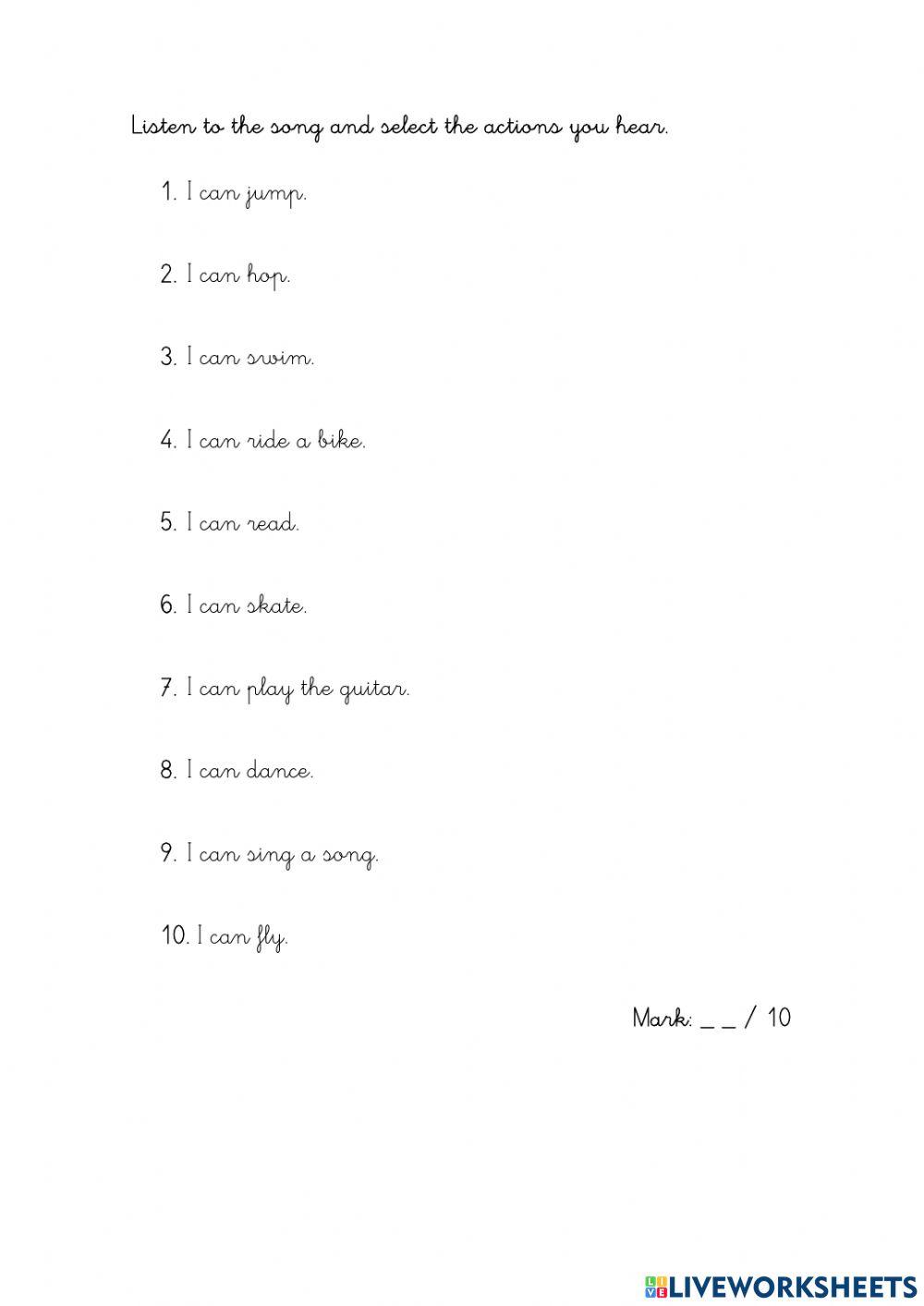 Wonderful World 1 - Third Term - Listening Test 1