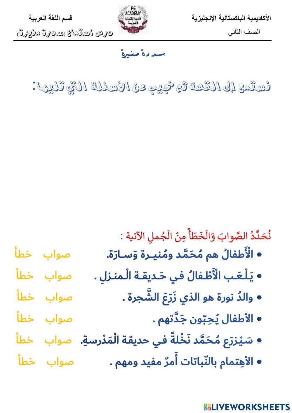 درس استماع (سدرة منيرة)