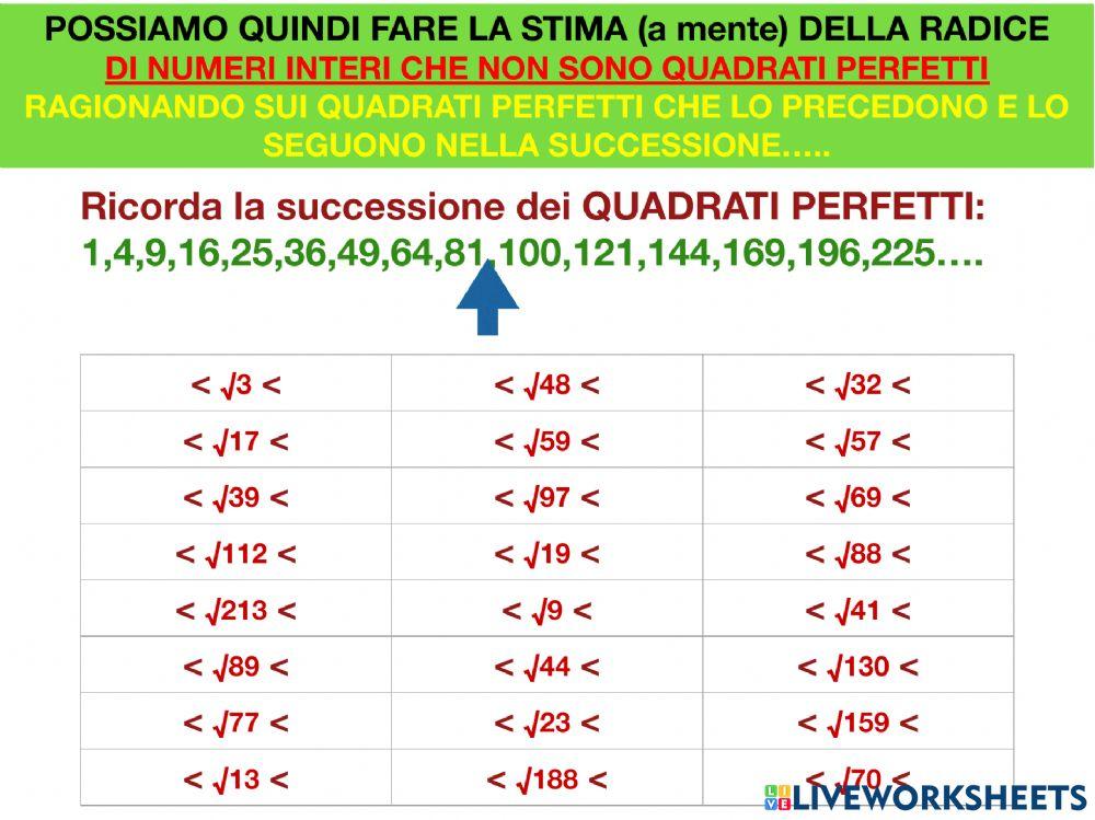 Approssimazione radice quadrata