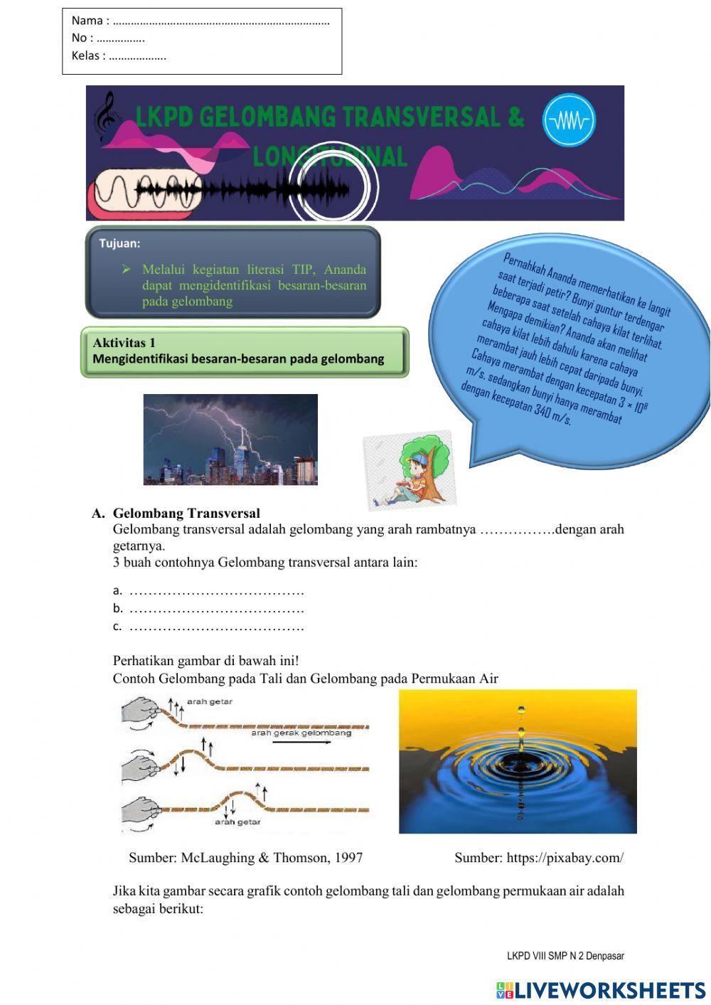 Gelombang Tranversal dan Longitudinal