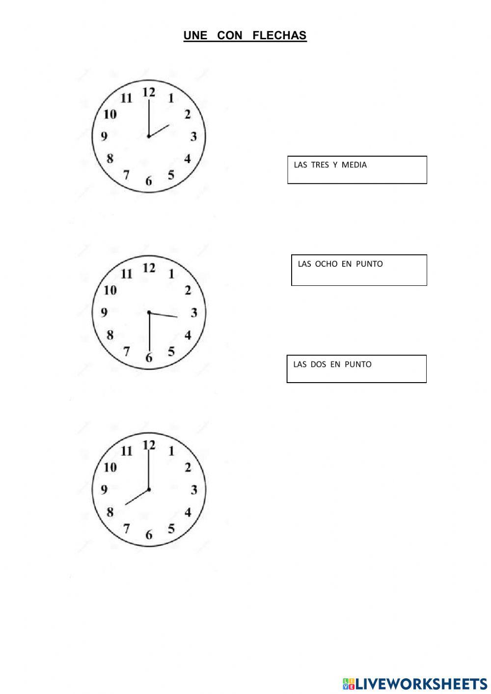 Las horas en punto y media