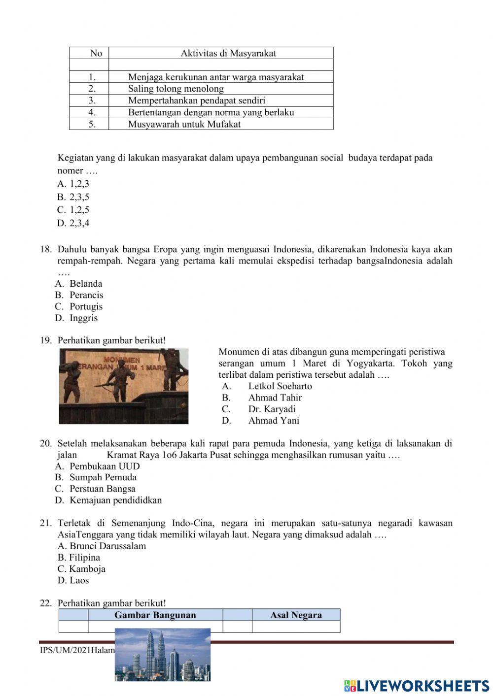 UMBKS Ilmu Pengetahuan Sosial