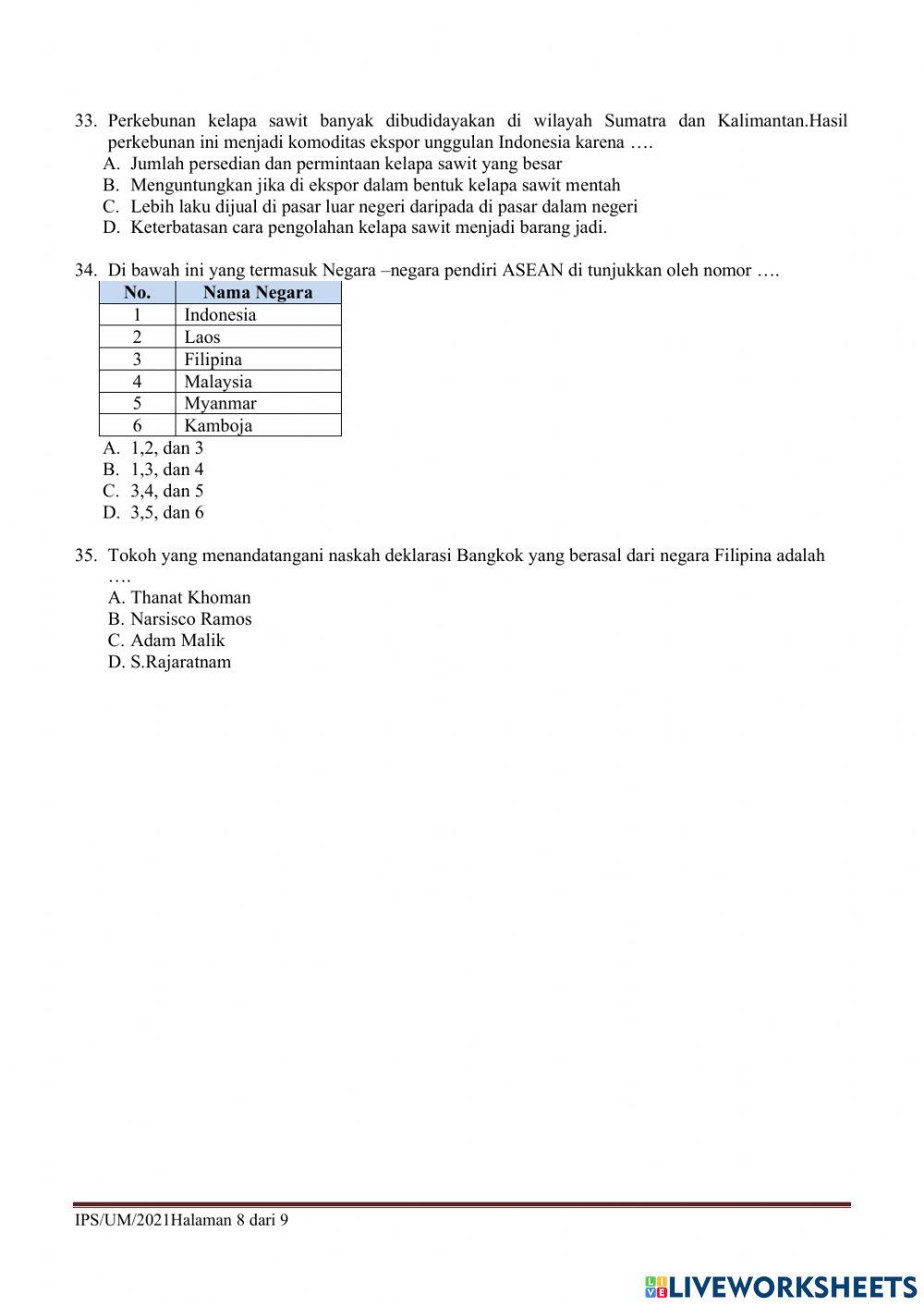 UMBKS Ilmu Pengetahuan Sosial