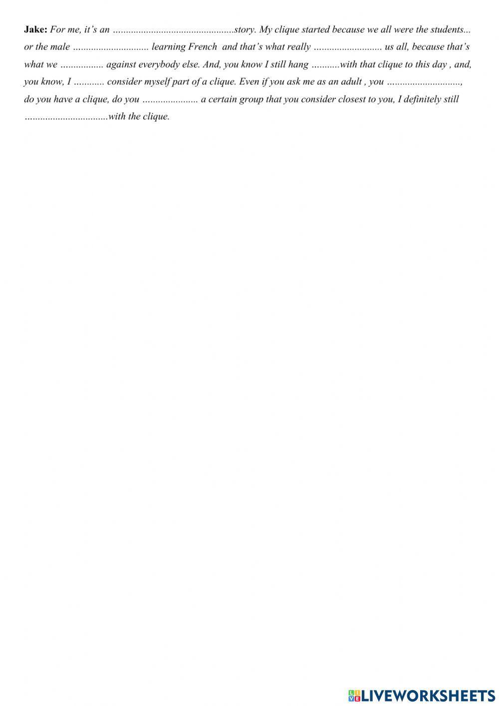 High schools cliques