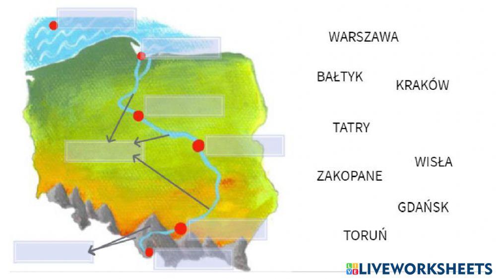 Mapa Polski Sprawdzian Klasa 5 888638 | Mapa polski | klasaasa | LiveWorksheets