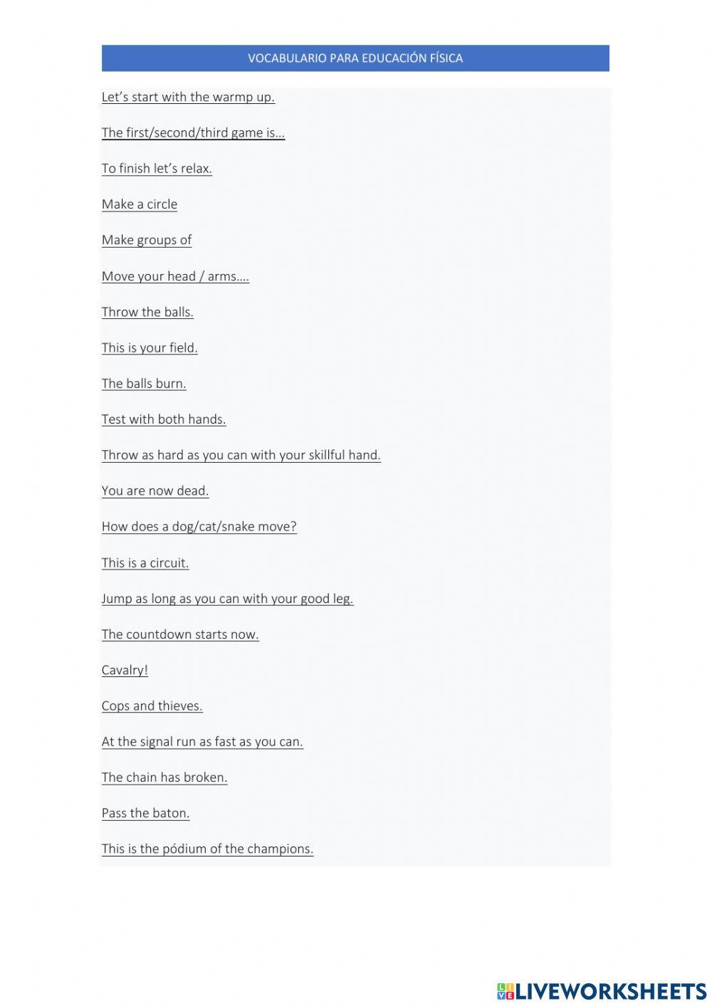 Vocabulario EF Bilingüe