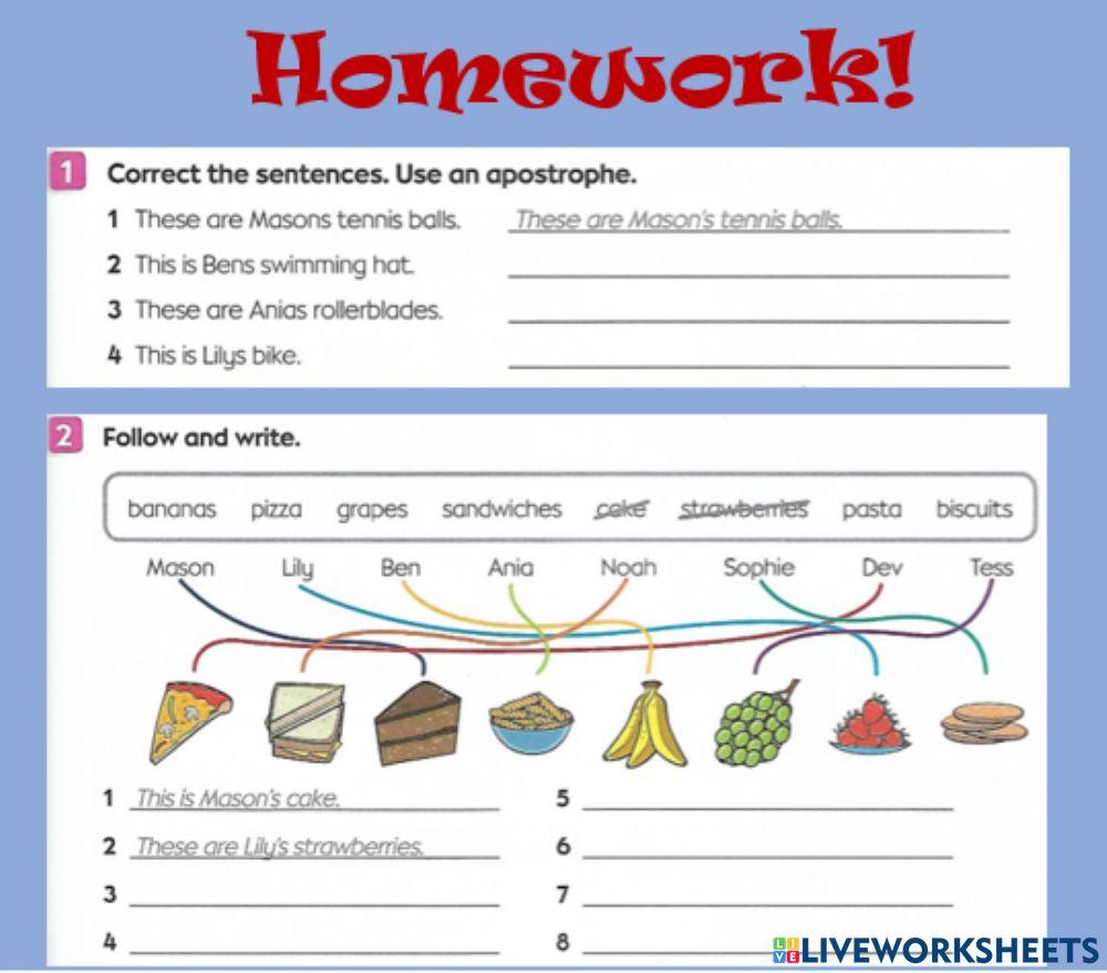 Homework Possessive 's