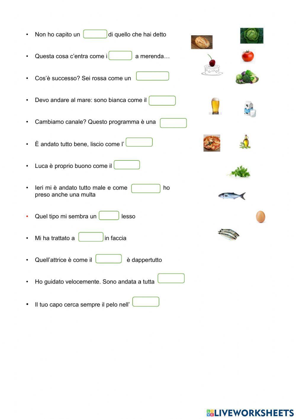 Modi di dire con il cibo