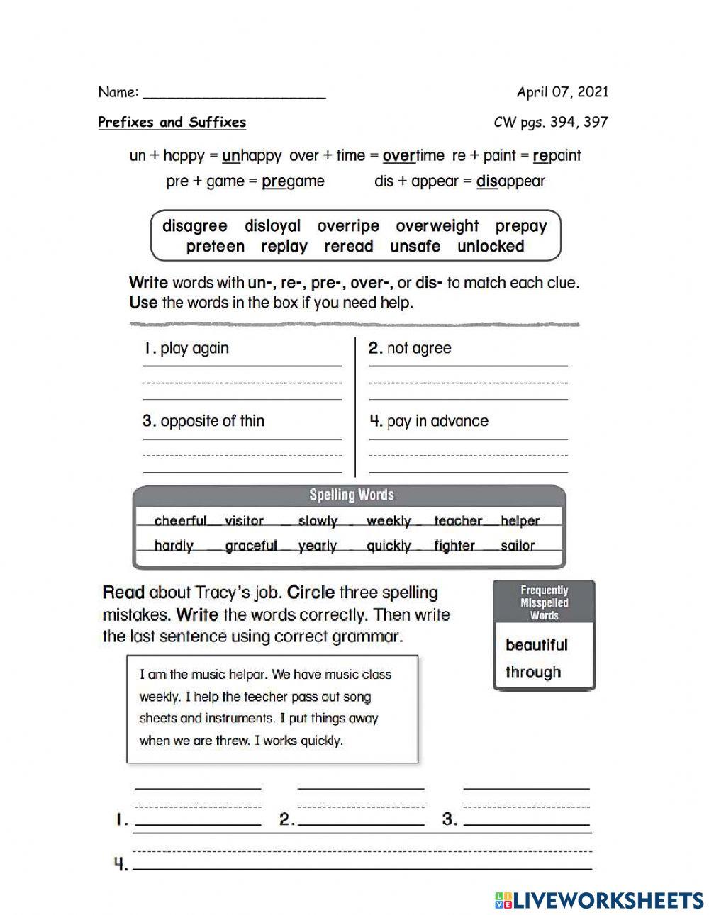 English 2nd CW 04-07