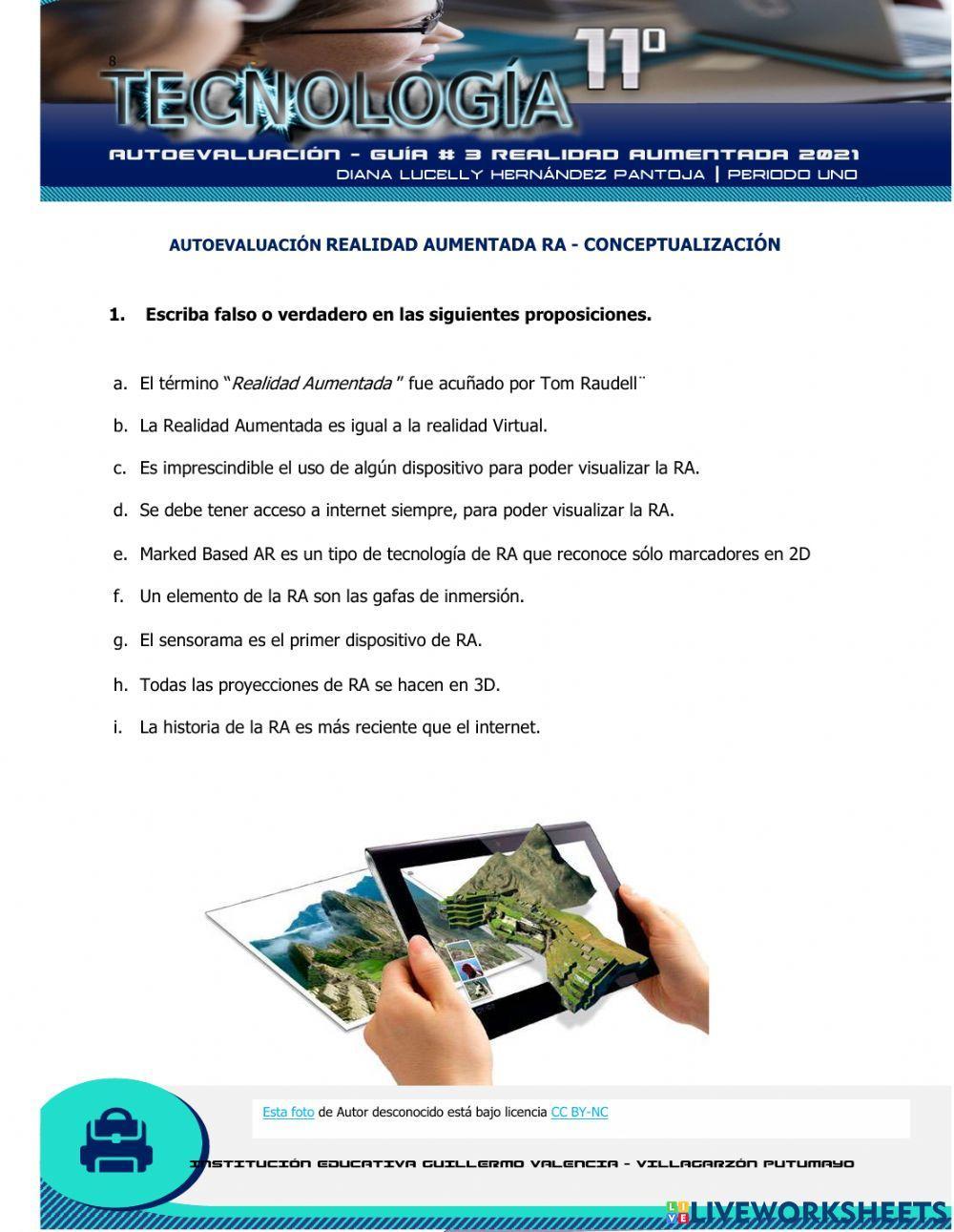 Autoevaluación Realidad aumentada