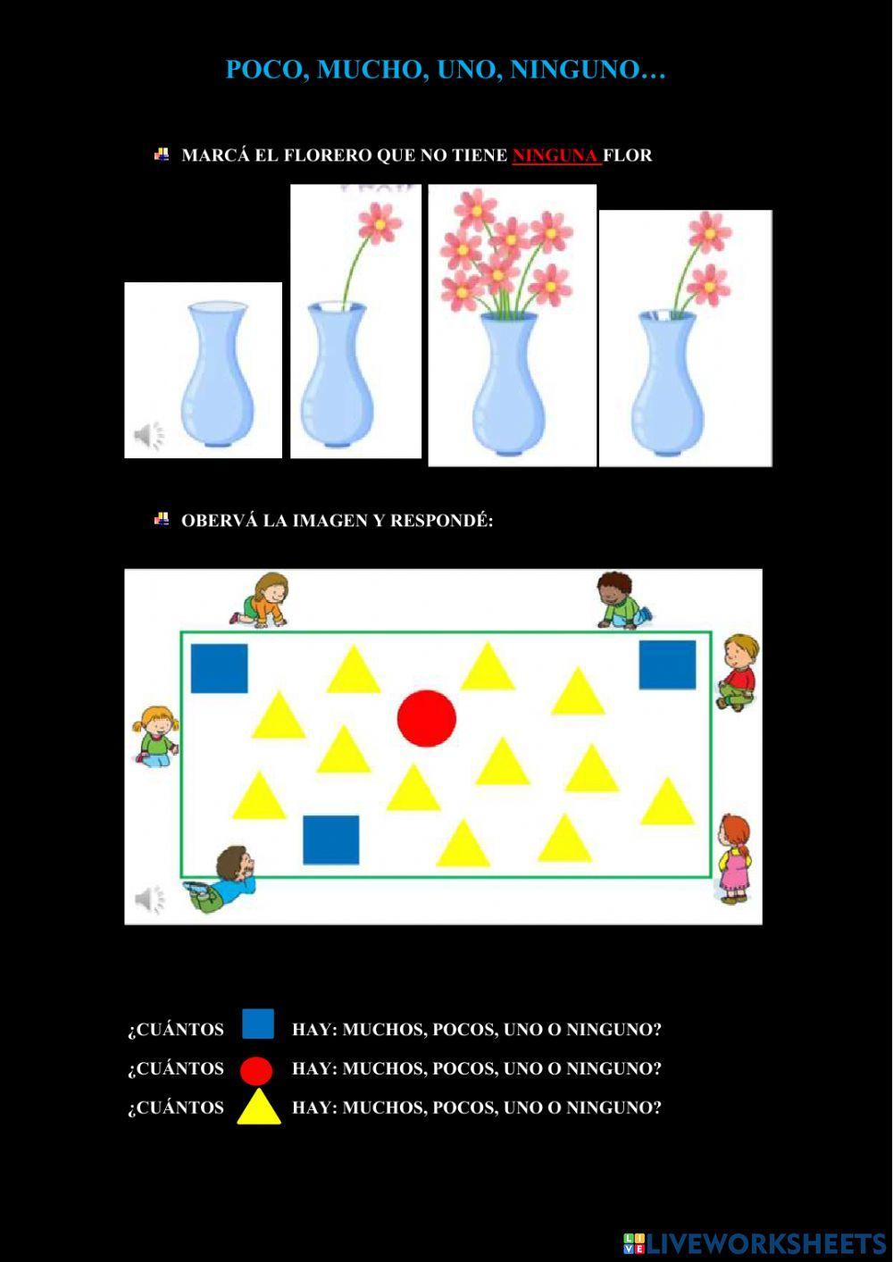 Poco, mucho,uno, ninguno