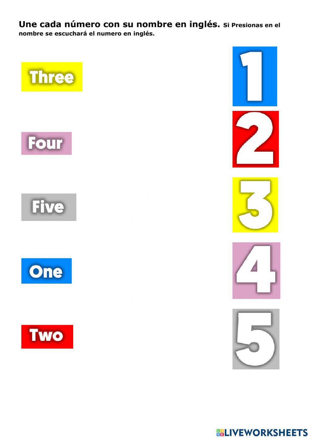 Números 1 al 10 en ingles