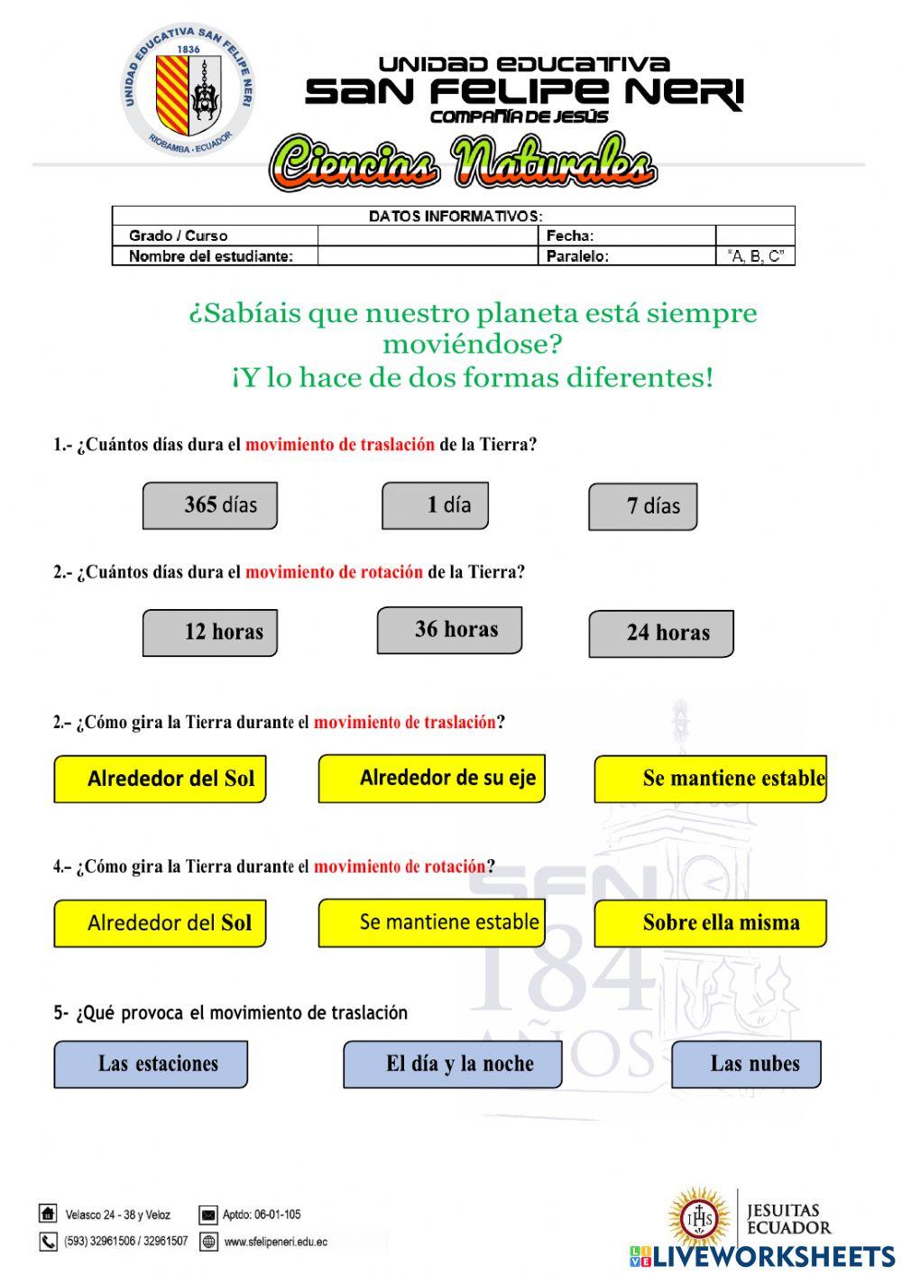 Movimientos de la tierra