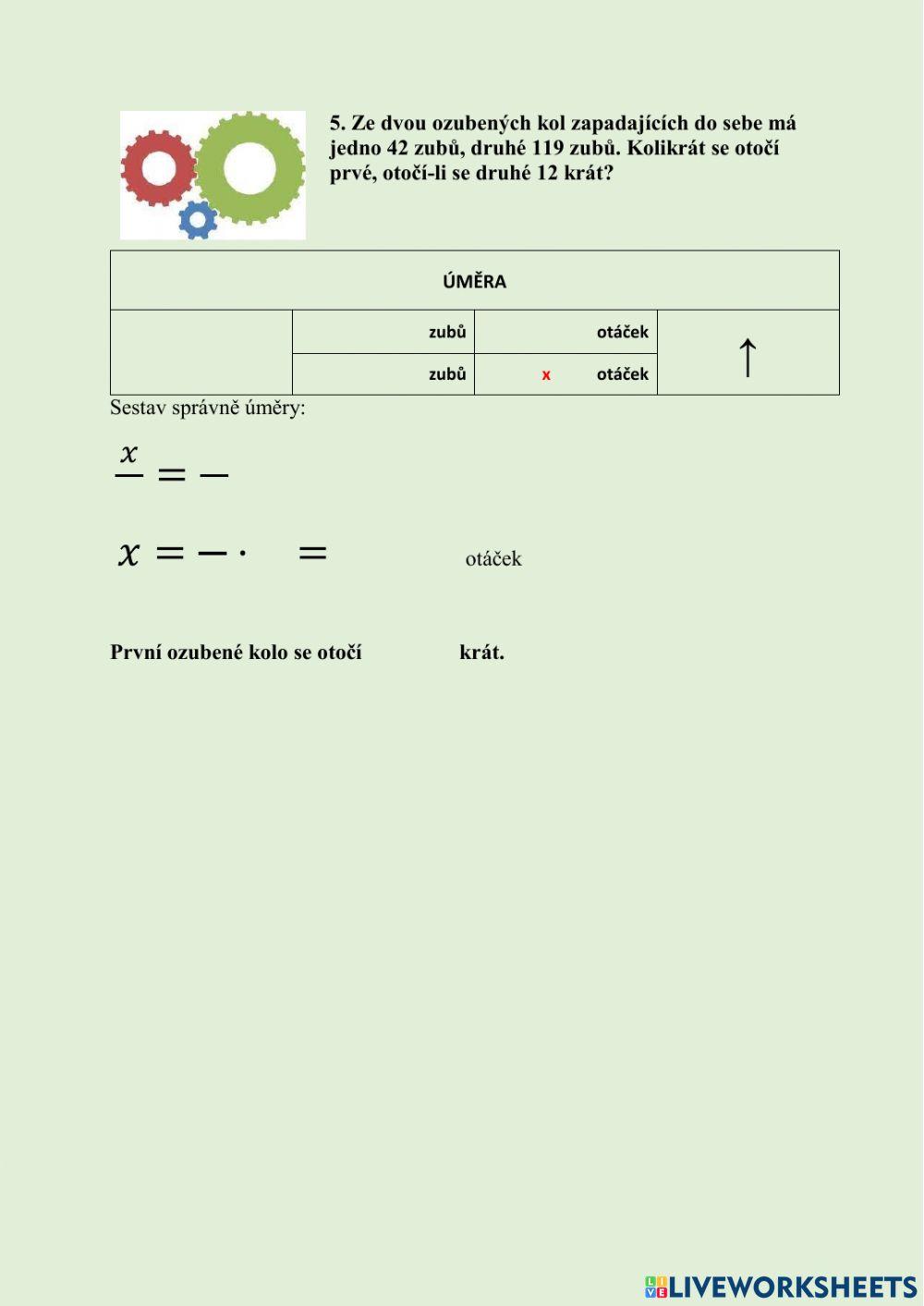 Přímá a nepřímá úměra - slovní úlohy 2