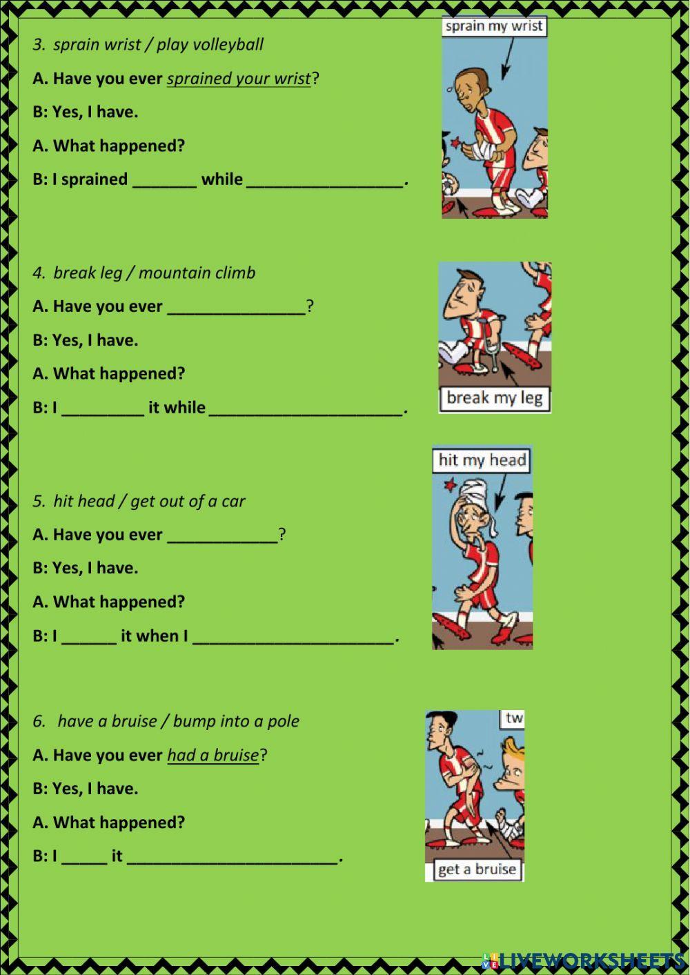 Injuries and accidents