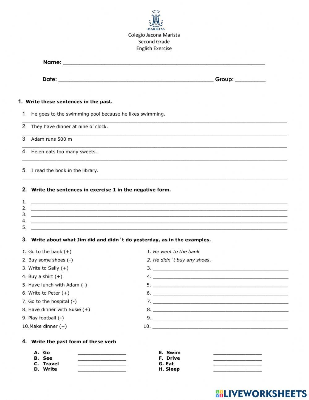 Simple past positive and negative