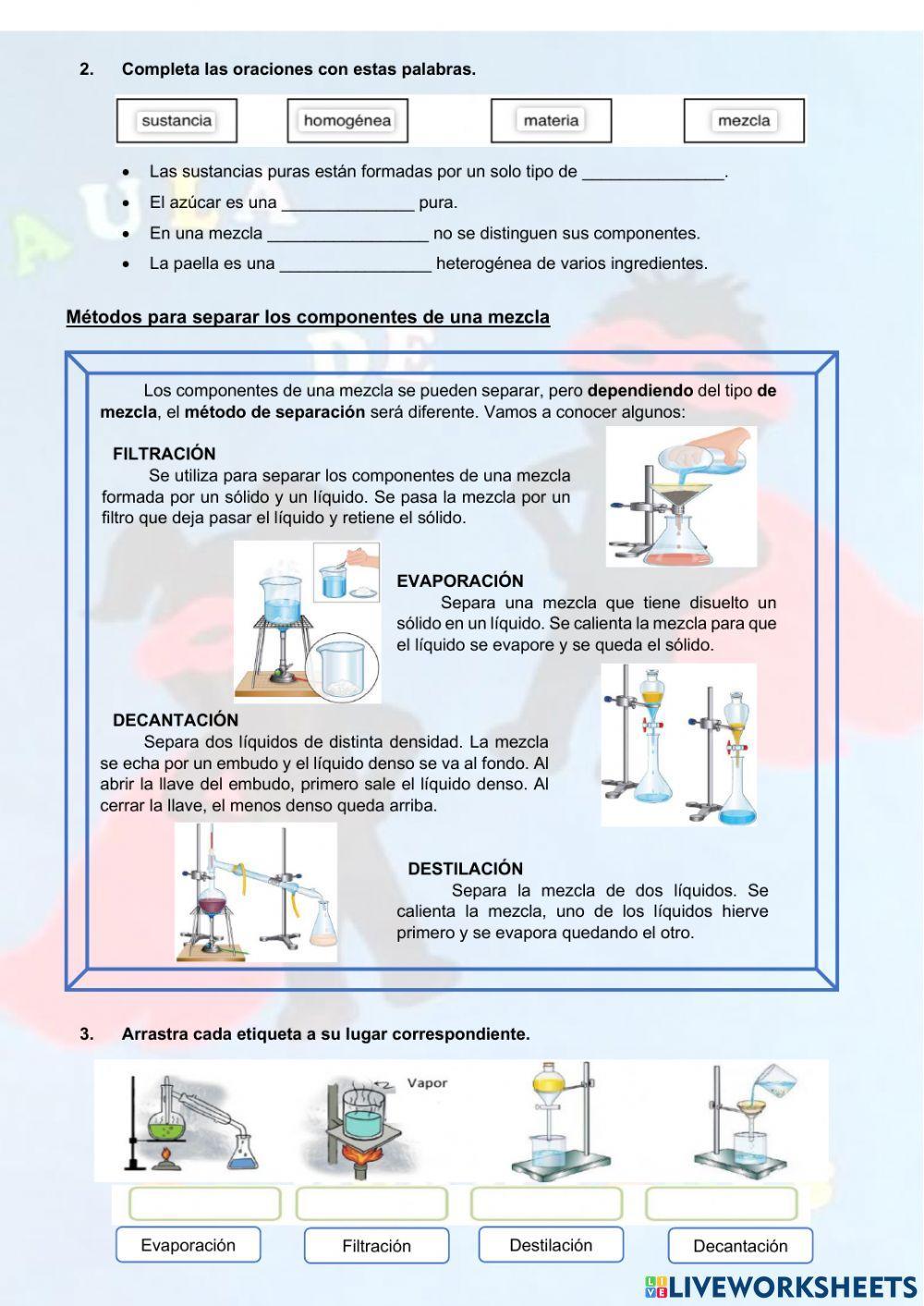 Los materiales y las mezclas