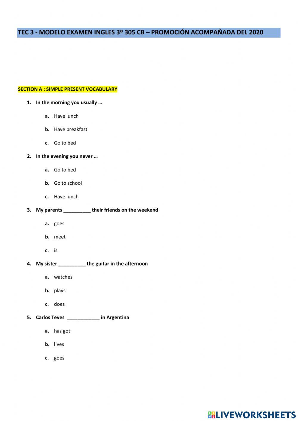 Simple Present Basic