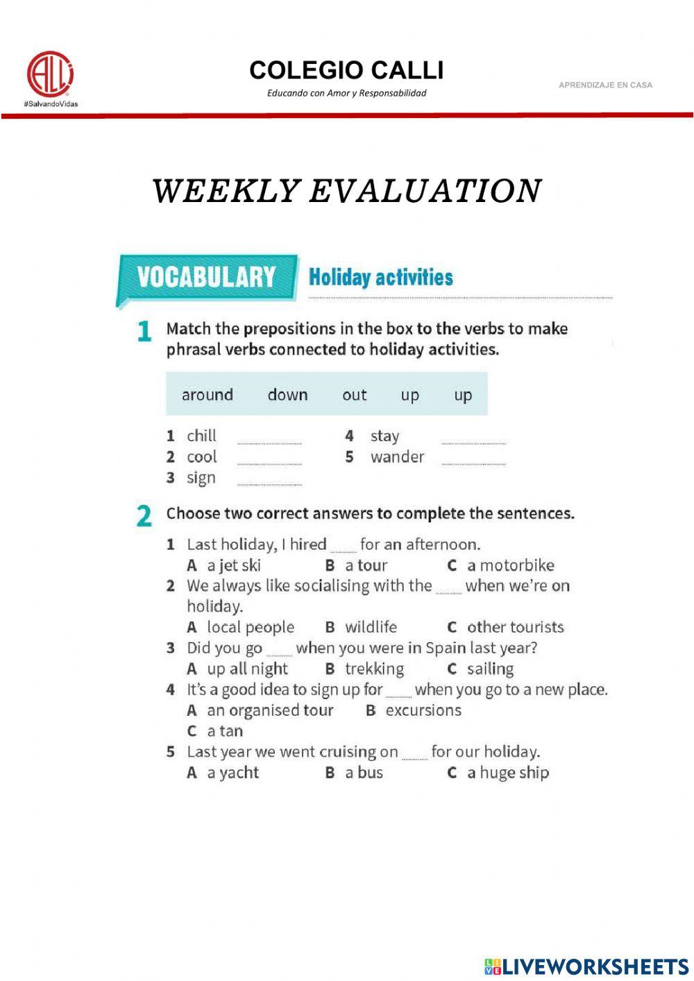 Reading & voc evaluation