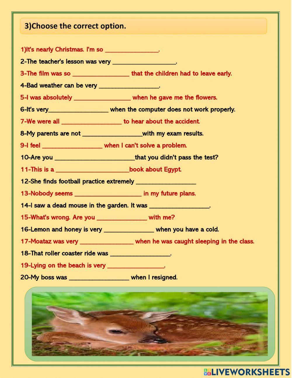 Adjectives ending in -ED and -ING