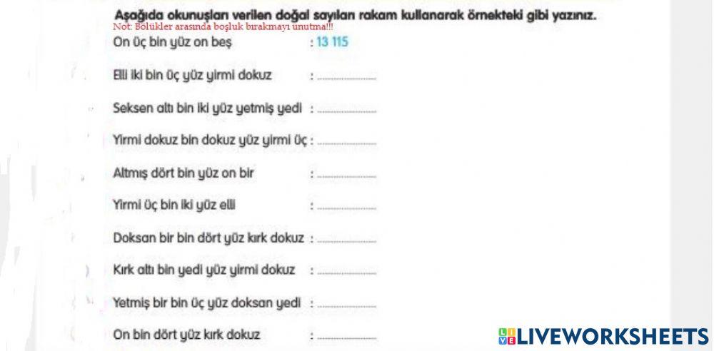 5 Basamaklı Sayıları Bulalım