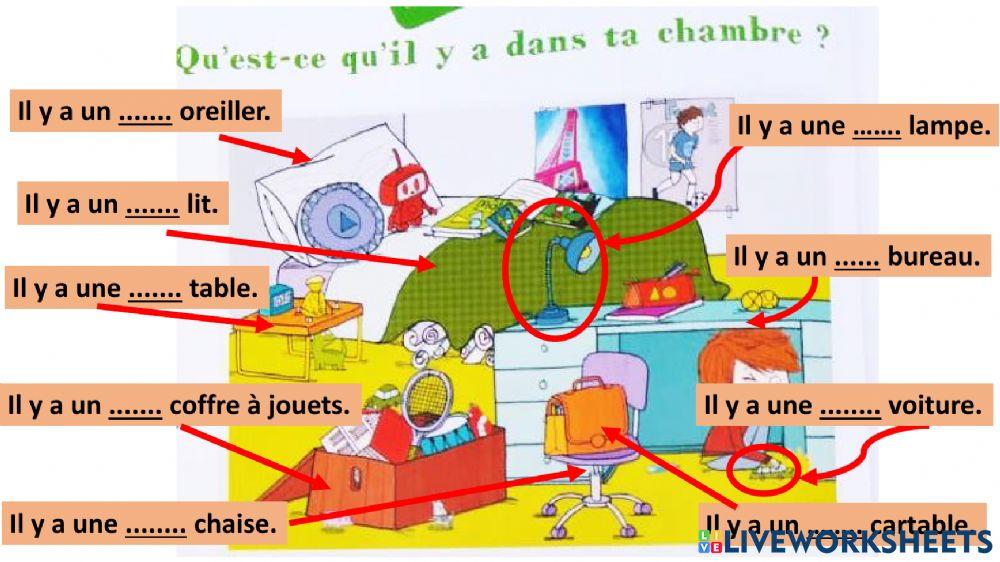 Les objets de la chambre de Leo- Les adjectifs petit ou grand