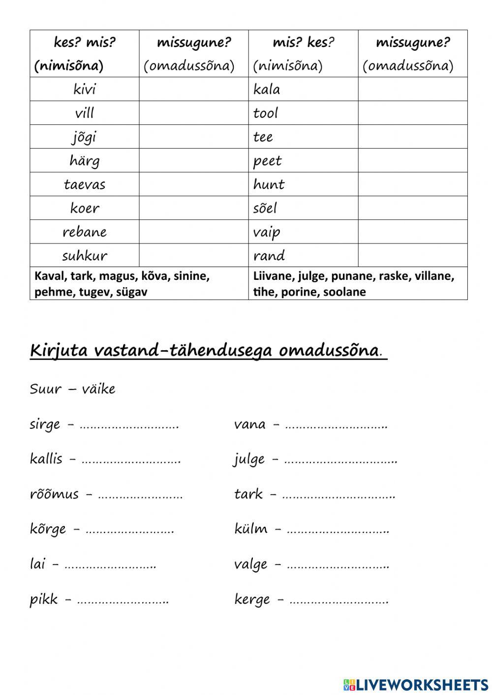Eesti keel -kordamine (omadussõna)