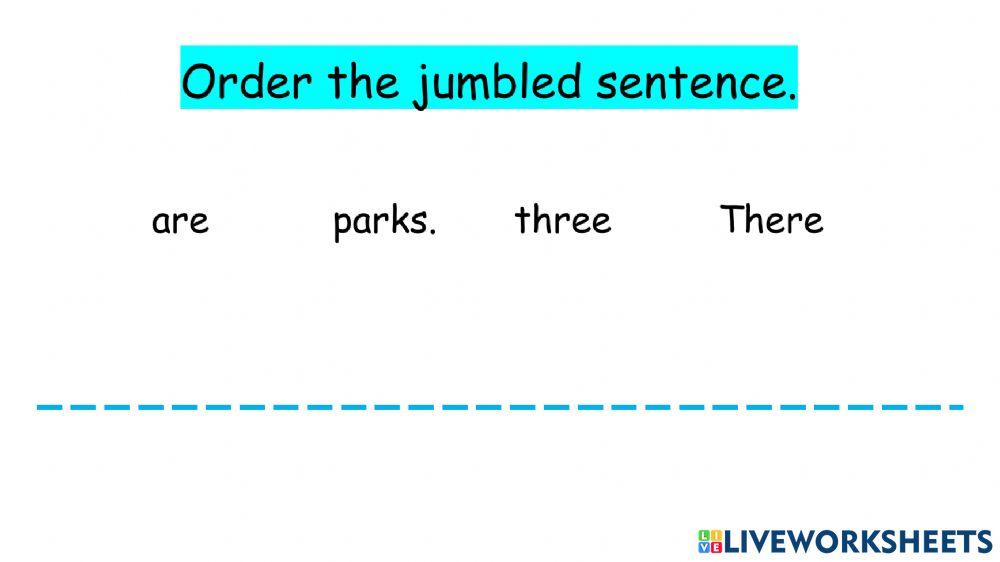 Jumbled sentences -is-are-was-were