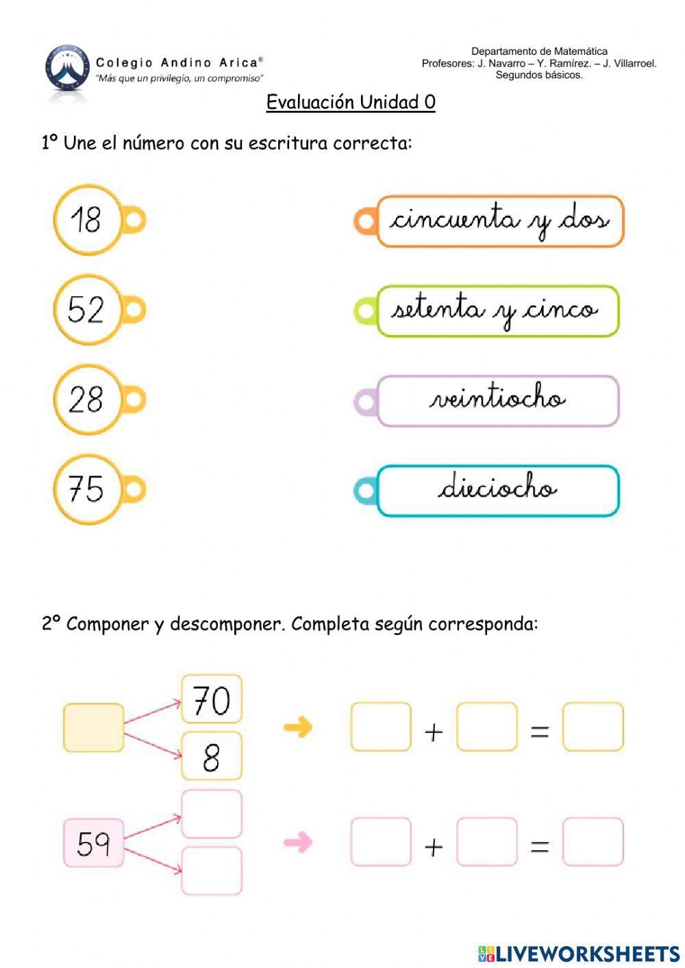 Evaluación Unidad 0, segundos básicos 21