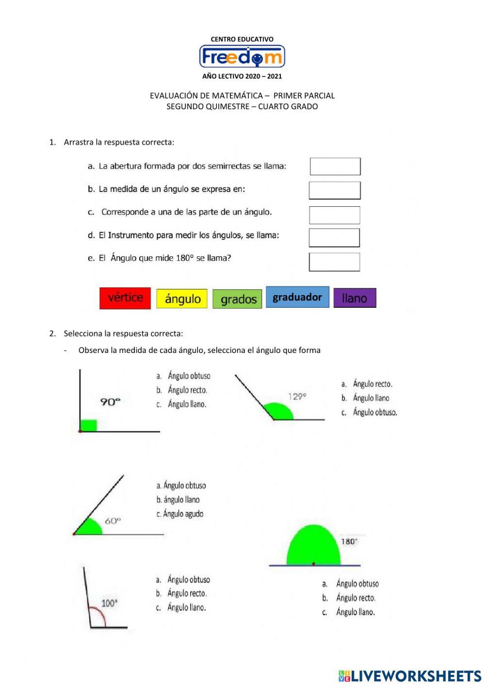 Evaluación-primer parcial-LENGUA- 2do QUIMESTRE