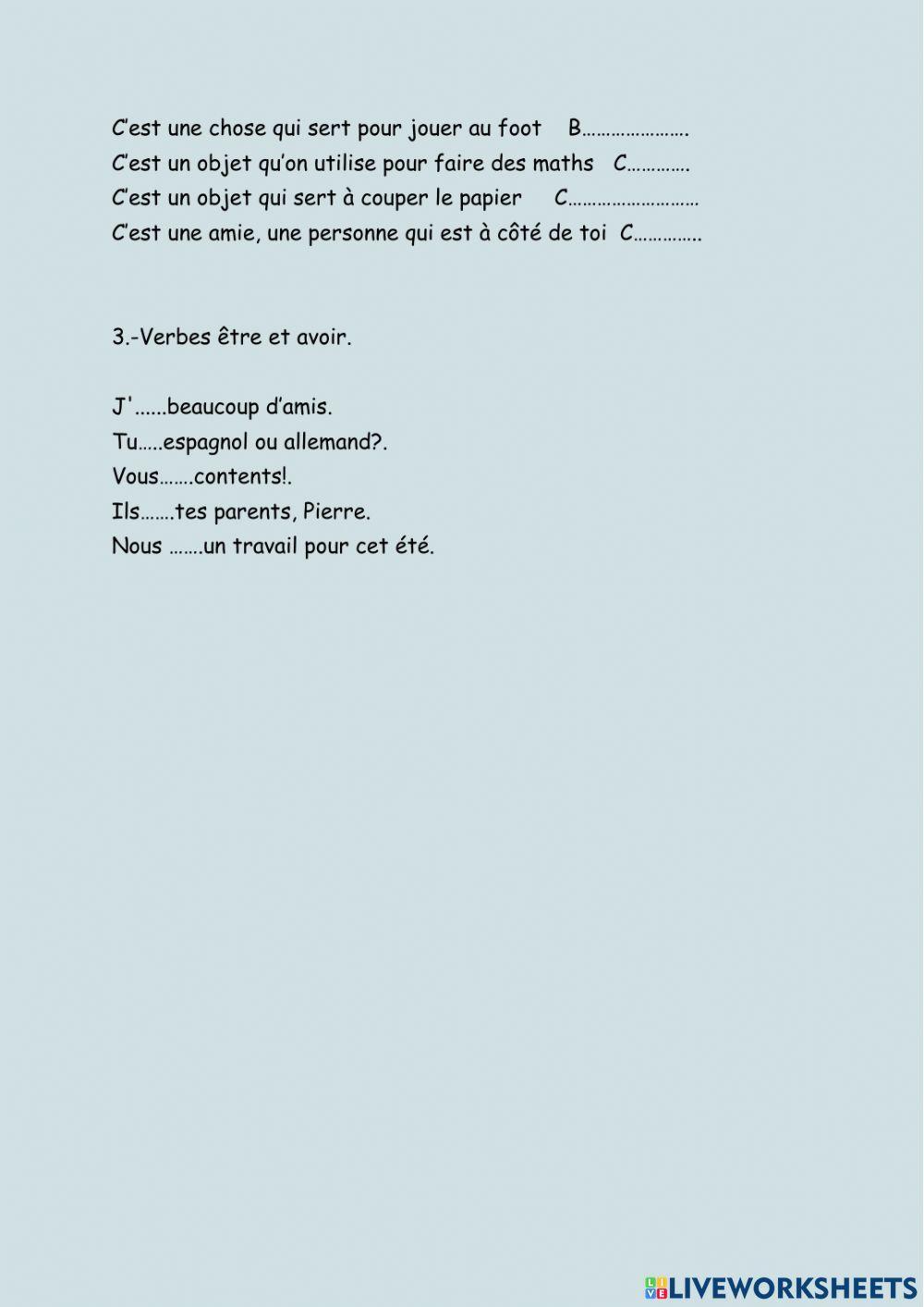 Francés femeninos y verbos auxiliares