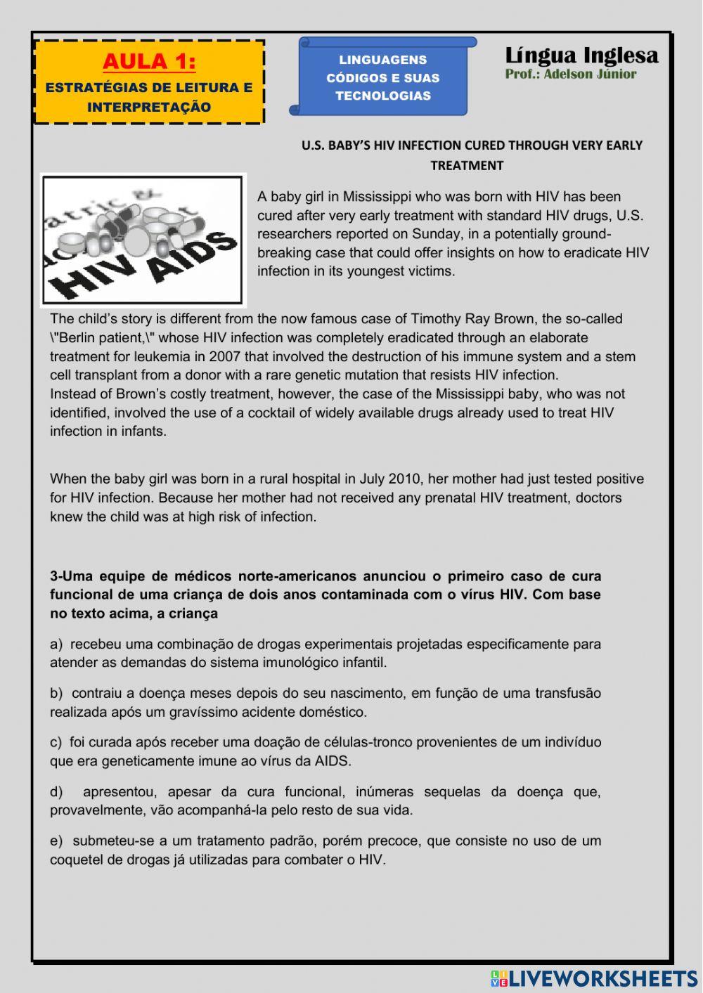 1ª aula atividade de leitura e interpretação de texto