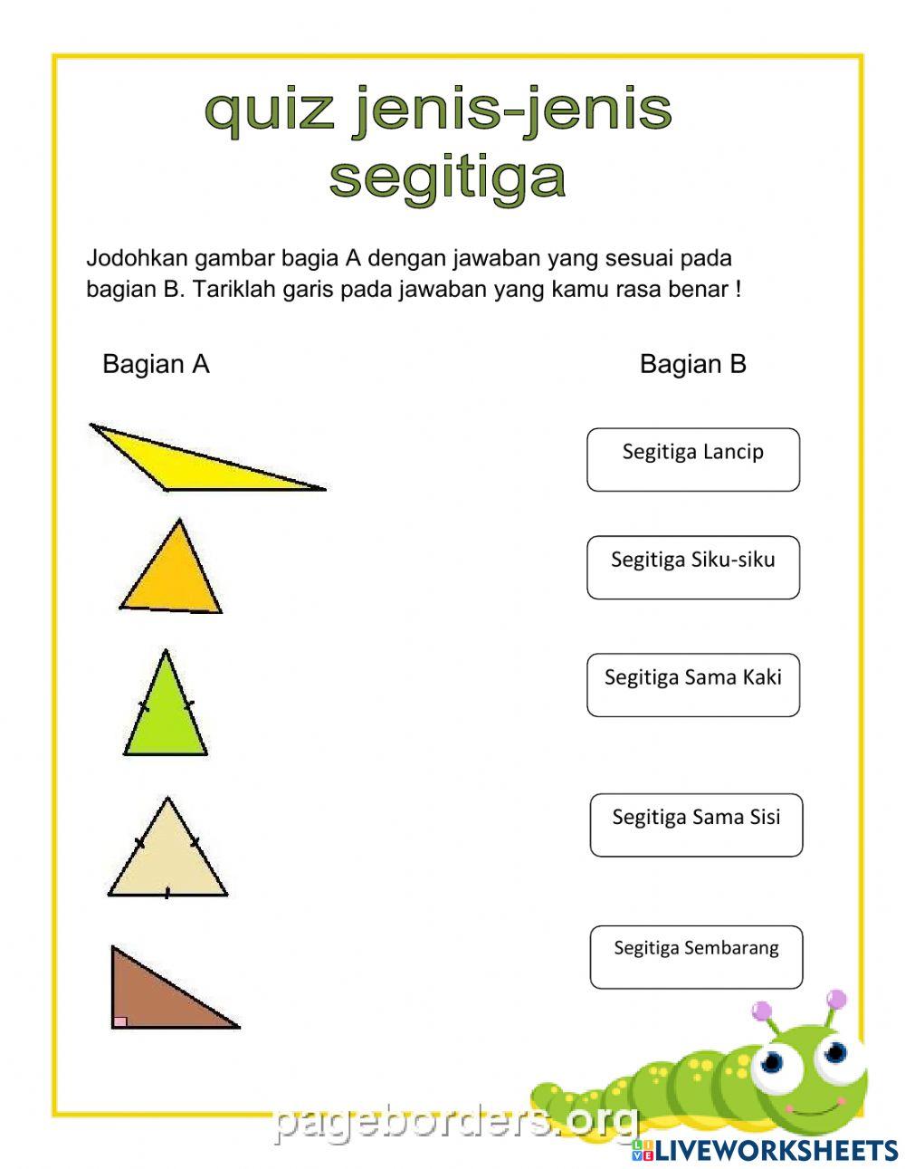 Quiz jenis-jenis segitiga