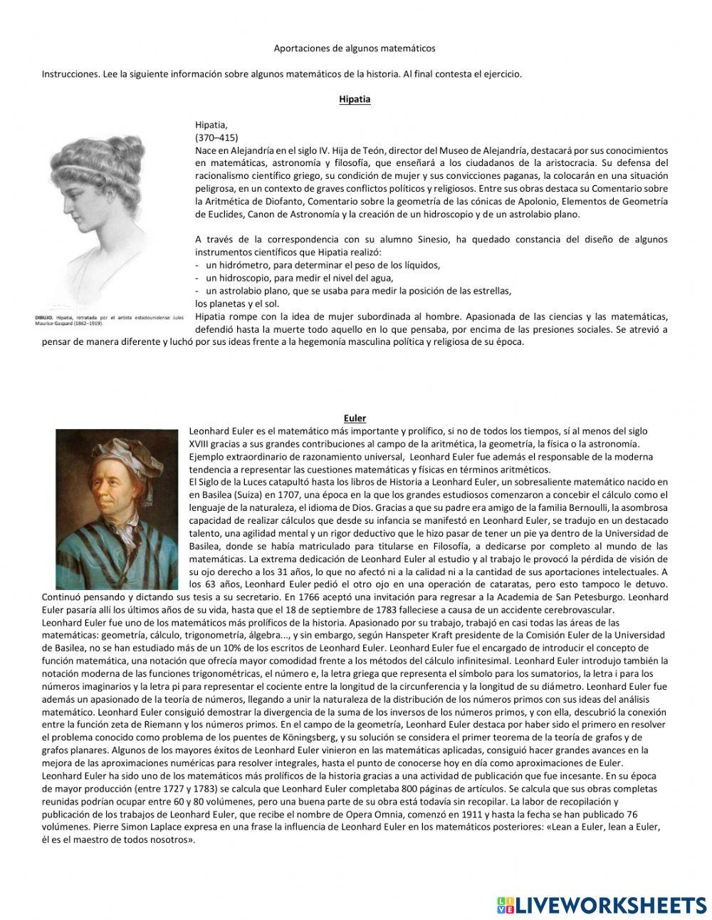 Biografía de Matemáticos