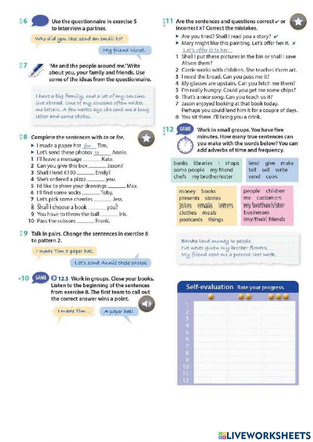Verbs with two objects