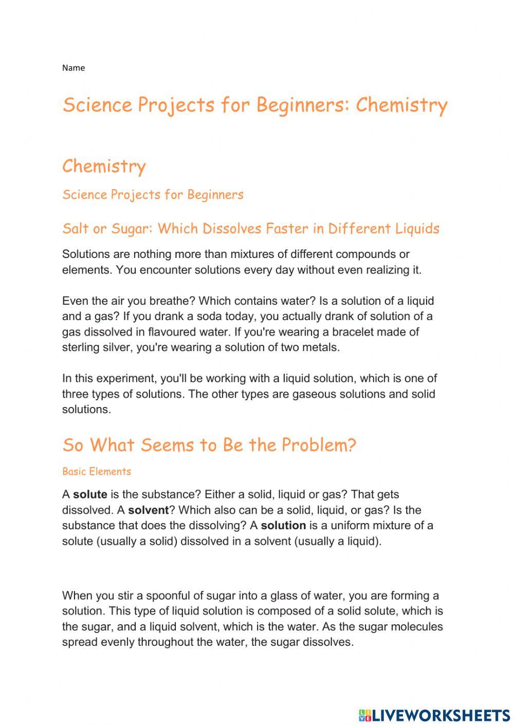 Salt or Sugar: Which Dissolves Faster in Different Liquids