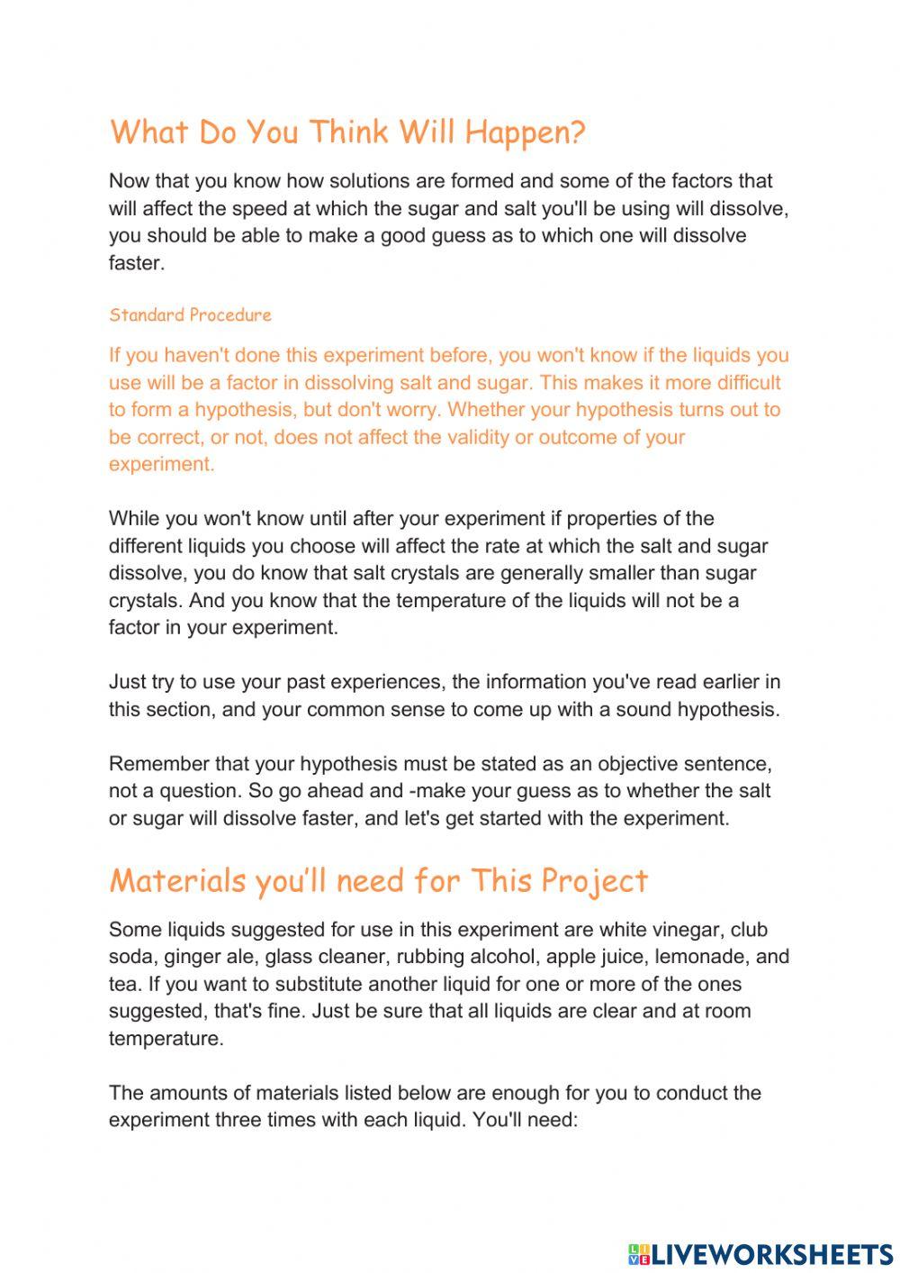 Salt or Sugar: Which Dissolves Faster in Different Liquids